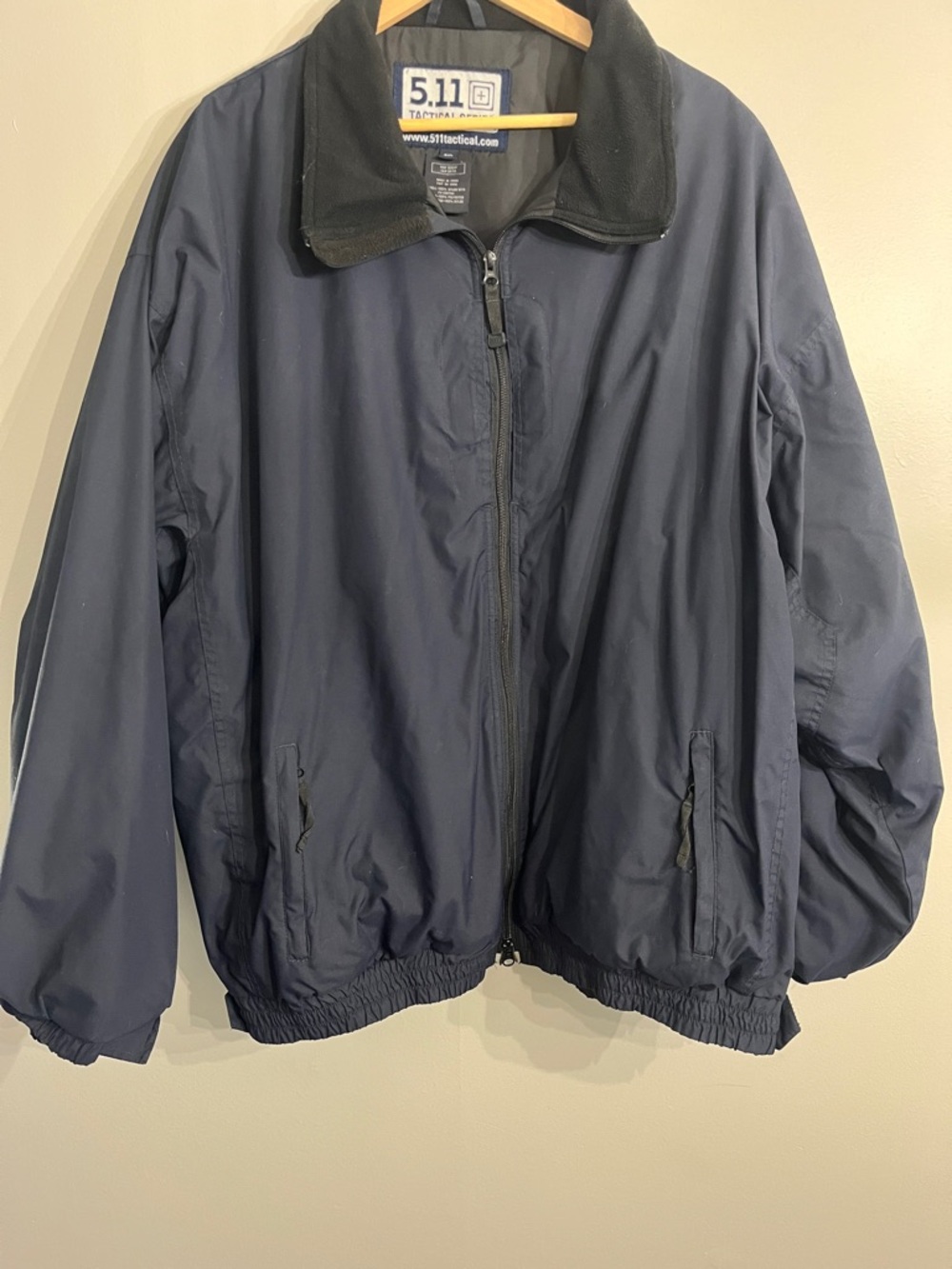 5.11 Tactical Navy Windbreaker Jacket with Black Collar